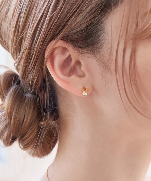 Phoebe（フィービィー）の「【金属アレルギー対応】【痛くないシリーズ】ルーセントビジューライトフィットイヤリング（イヤリング・レディース・ピンクゴールド/イエローゴールド・FREE）」の13枚目の写真