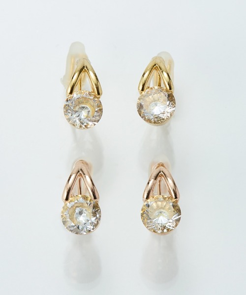 Phoebe（フィービィー）の「【金属アレルギー対応】【痛くないシリーズ】ルーセントビジューライトフィットイヤリング（イヤリング・レディース・ピンクゴールド/イエローゴールド・FREE）」の8枚目の写真