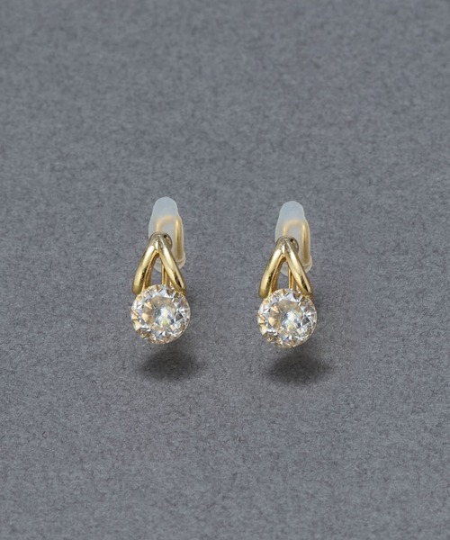 Phoebe（フィービィー）の「【金属アレルギー対応】【痛くないシリーズ】ルーセントビジューライトフィットイヤリング（イヤリング・レディース・ピンクゴールド/イエローゴールド・FREE）」の9枚目の写真