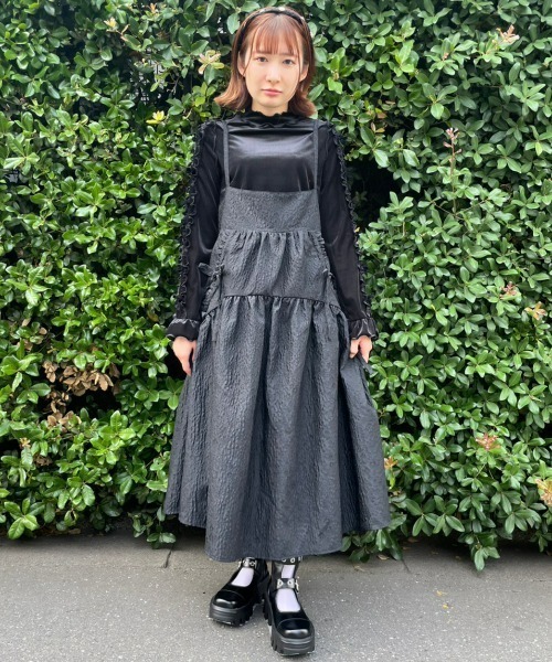 Candy Stripper（キャンディストリッパー）の「DOLLY RIBBON VELOUR トップス（その他トップス・レディース・オフホワイト/スモークピンク/ブラック・2）」の9枚目の写真