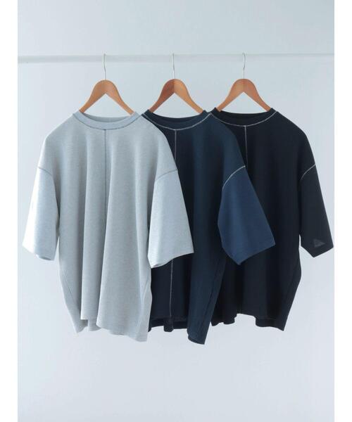 CRAFT STANDARD BOUTIQUE（クラフトスタンダードブティック）の「リサイクル切り替えH/S TEE-B（Tシャツ/カットソー・メンズ・ダークネイビー/ブラック/杢グレー・M/L/XL）」の13枚目の写真