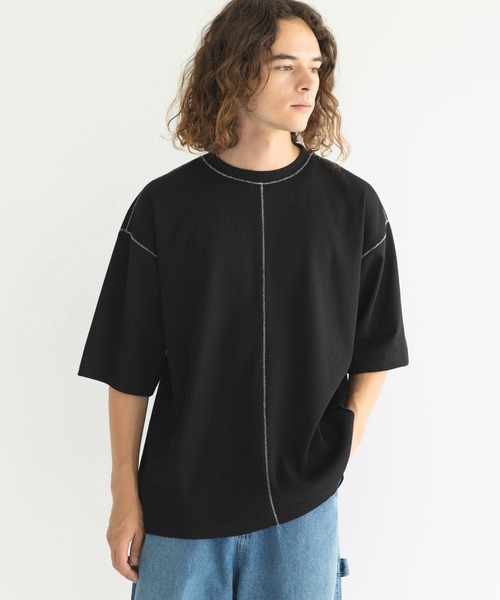 CRAFT STANDARD BOUTIQUE（クラフトスタンダードブティック）の「リサイクル切り替えH/S TEE-B（Tシャツ/カットソー・メンズ・ダークネイビー/ブラック/杢グレー・M/L/XL）」の2枚目の写真