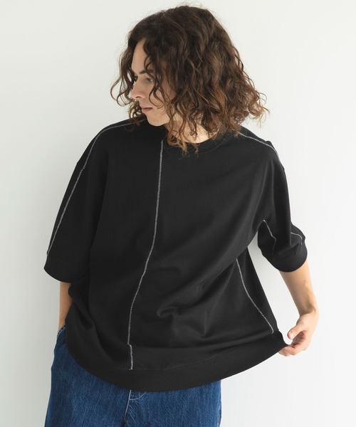 CRAFT STANDARD BOUTIQUE（クラフトスタンダードブティック）の「リサイクル切り替えH/S TEE-B（Tシャツ/カットソー・メンズ・ダークネイビー/ブラック/杢グレー・M/L/XL）」の4枚目の写真