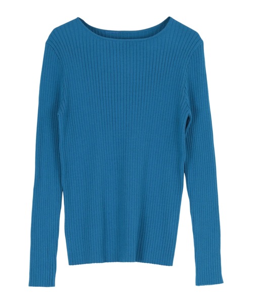 titivate（ティティベイト）の「ボートネックリブ編みニット（ニット/セーター・レディース・ブラック/グレイッシュベージュ/ピンク/ブルーグリーン/アイボリー/ブルー/ホワイト系その他/グレー/レッド/オリーブ/ネイビー・M/S）」の8枚目の写真