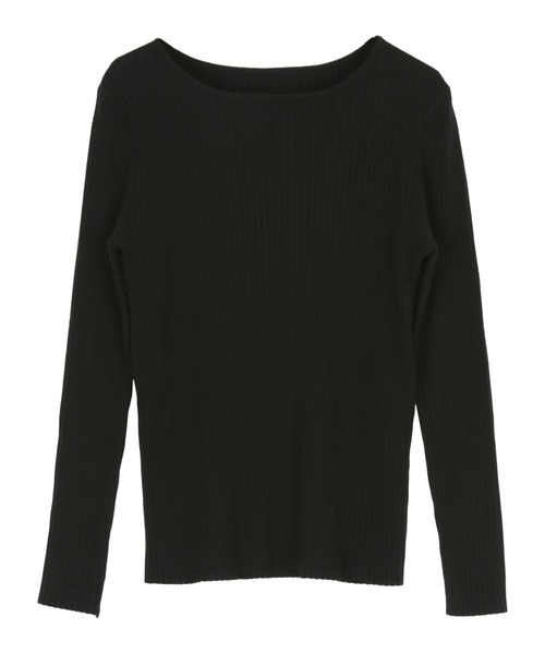 titivate（ティティベイト）の「ボートネックリブ編みニット（ニット/セーター・レディース・ブラック/グレイッシュベージュ/ピンク/ブルーグリーン/アイボリー/ブルー/ホワイト系その他/グレー/レッド/オリーブ/ネイビー・M/S）」の13枚目の写真