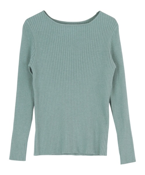 titivate（ティティベイト）の「ボートネックリブ編みニット（ニット/セーター・レディース・ブラック/グレイッシュベージュ/ピンク/ブルーグリーン/アイボリー/ブルー/ホワイト系その他/グレー/レッド/オリーブ/ネイビー・M/S）」の14枚目の写真