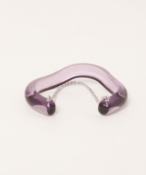 tone(トーン)の「【KuKuLu TOKYO】アクリル×チェーン ウェーブ バングル(バングル/リストバンド・レディース・ホワイト系その他/クリア/パープル系その他・FREE)」の4枚目の写真
