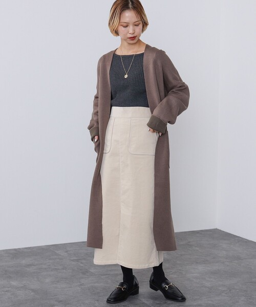 BEAMS HEART(ビームスハート)の「ダブルフェイスニット ロングカーディガン(ウォッシャブル)(カーディガン/ボレロ・レディース・モカ/ネイビー/ベージュ・FREE)」の16枚目の写真