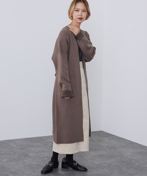 BEAMS HEART(ビームスハート)の「ダブルフェイスニット ロングカーディガン(ウォッシャブル)(カーディガン/ボレロ・レディース・モカ/ネイビー/ベージュ・FREE)」の17枚目の写真