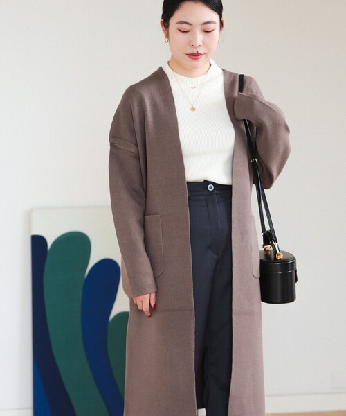 BEAMS HEART(ビームスハート)の「ダブルフェイスニット ロングカーディガン(ウォッシャブル)(カーディガン/ボレロ・レディース・モカ/ネイビー/ベージュ・FREE)」の20枚目の写真