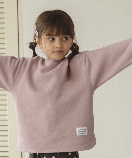 pairmanon(ペアマノン)の「裾ラウンド ネーム付き プルオーバー(スウェット・キッズ・ブルー/ピンク/グレー/グレイッシュベージュ/アイボリー/カーキ/ブラック/ダークブルー/モカ/ブルー系その他3/ラベンダー/マスタード・110/140/100/90/150/120/130)」の10枚目の写真