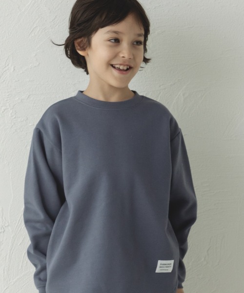 pairmanon(ペアマノン)の「裾ラウンド ネーム付き プルオーバー(スウェット・キッズ・ブルー/ピンク/グレー/グレイッシュベージュ/アイボリー/カーキ/ブラック/ダークブルー/モカ/ブルー系その他3/ラベンダー/マスタード・110/140/100/90/150/120/130)」の8枚目の写真