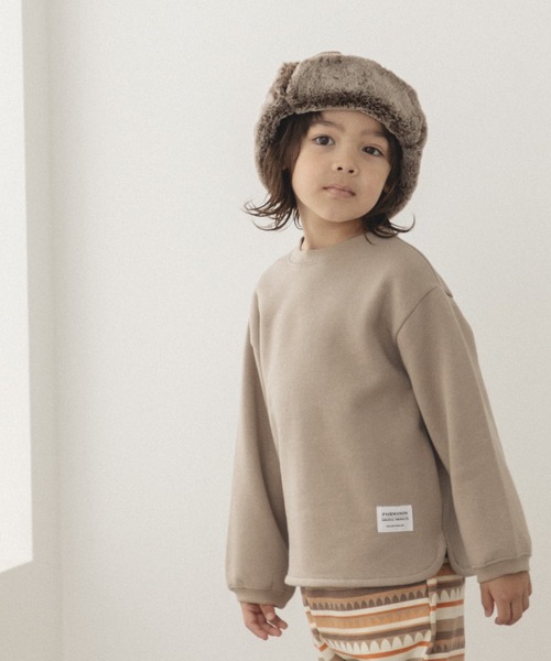 pairmanon(ペアマノン)の「裾ラウンド ネーム付き プルオーバー(スウェット・キッズ・ブルー/ピンク/グレー/グレイッシュベージュ/アイボリー/カーキ/ブラック/ダークブルー/モカ/ブルー系その他3/ラベンダー/マスタード・110/140/100/90/150/120/130)」の6枚目の写真