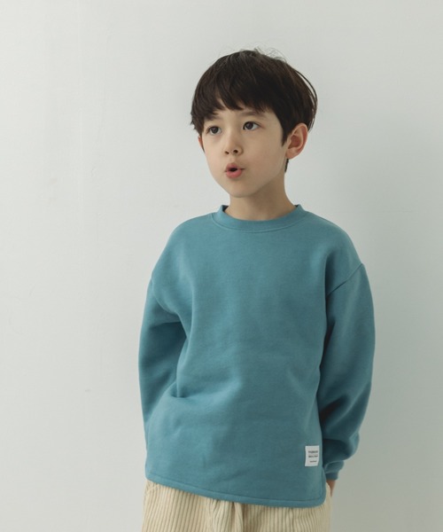 pairmanon(ペアマノン)の「裾ラウンド ネーム付き プルオーバー(スウェット・キッズ・ブルー/ピンク/グレー/グレイッシュベージュ/アイボリー/カーキ/ブラック/ダークブルー/モカ/ブルー系その他3/ラベンダー/マスタード・110/140/100/90/150/120/130)」の7枚目の写真