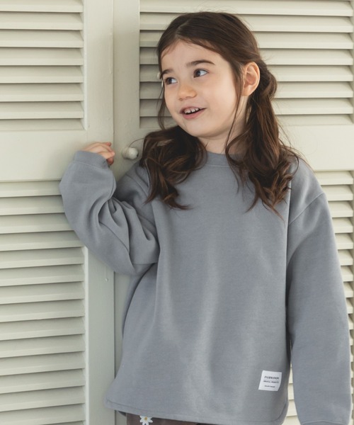 pairmanon(ペアマノン)の「裾ラウンド ネーム付き プルオーバー(スウェット・キッズ・ブルー/ピンク/グレー/グレイッシュベージュ/アイボリー/カーキ/ブラック/ダークブルー/モカ/ブルー系その他3/ラベンダー/マスタード・110/140/100/90/150/120/130)」の9枚目の写真