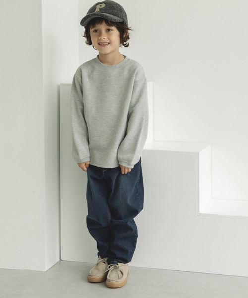 pairmanon(ペアマノン)の「裾ラウンド ネーム付き プルオーバー(スウェット・キッズ・ブルー/ピンク/グレー/グレイッシュベージュ/アイボリー/カーキ/ブラック/ダークブルー/モカ/ブルー系その他3/ラベンダー/マスタード・110/140/100/90/150/120/130)」の18枚目の写真