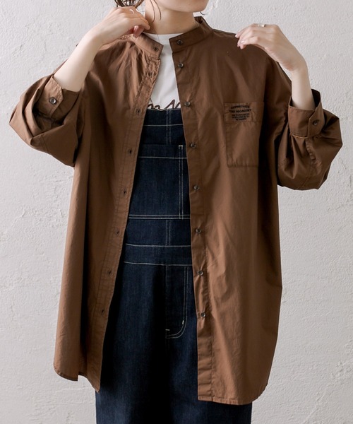 PUAL CE CIN（ピュアルセシン）の「ロゴ刺繍バンドカラー