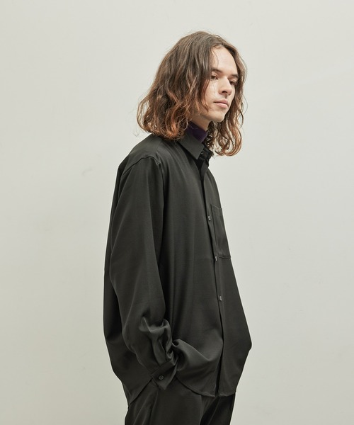 JUNRED(ジュンレッド)の「ウーリーカチオンドレープシャツ(シャツ/ブラウス・メンズ・ベージュ/ダークグリーン/ブラック・L/LL/M)」の4枚目の写真