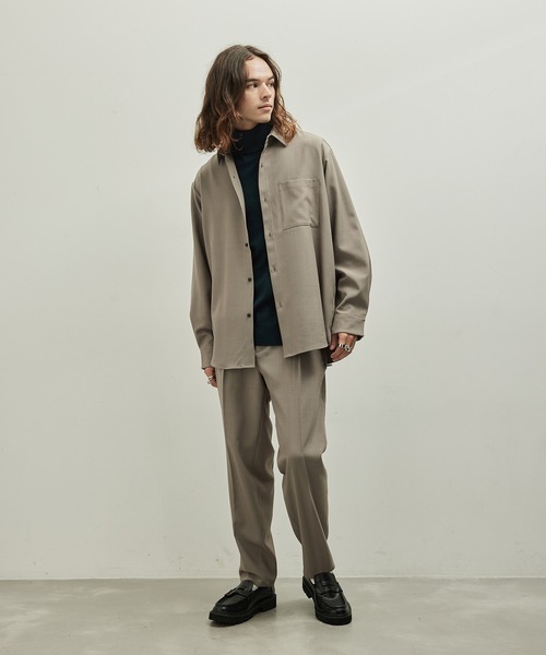 JUNRED(ジュンレッド)の「ウーリーカチオンドレープシャツ(シャツ/ブラウス・メンズ・ベージュ/ダークグリーン/ブラック・L/LL/M)」の10枚目の写真