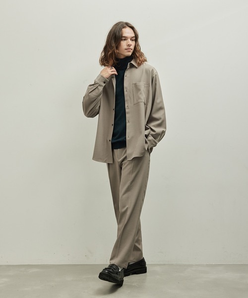 JUNRED(ジュンレッド)の「ウーリーカチオンドレープシャツ(シャツ/ブラウス・メンズ・ベージュ/ダークグリーン/ブラック・L/LL/M)」の11枚目の写真