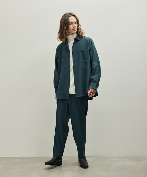 JUNRED(ジュンレッド)の「ウーリーカチオンドレープシャツ(シャツ/ブラウス・メンズ・ベージュ/ダークグリーン/ブラック・L/LL/M)」の12枚目の写真