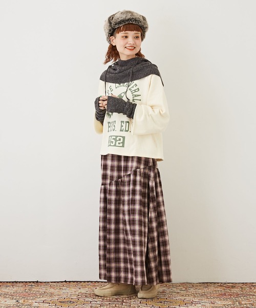 CUBE SUGAR（キューブシュガー）の「WEB限定ニットバラクラバ＆アームウォーマーセット（ネックウォーマー/スヌード・レディース・ブラック/スミクロ/グレー・M）」の5枚目の写真