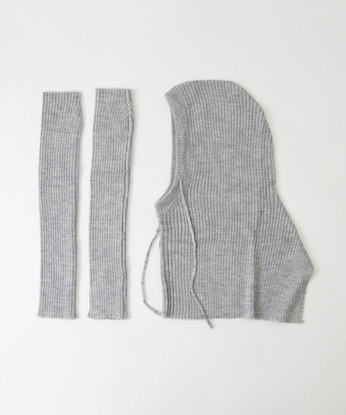 CUBE SUGAR（キューブシュガー）の「WEB限定ニットバラクラバ＆アームウォーマーセット（ネックウォーマー/スヌード・レディース・ブラック/スミクロ/グレー・M）」の13枚目の写真