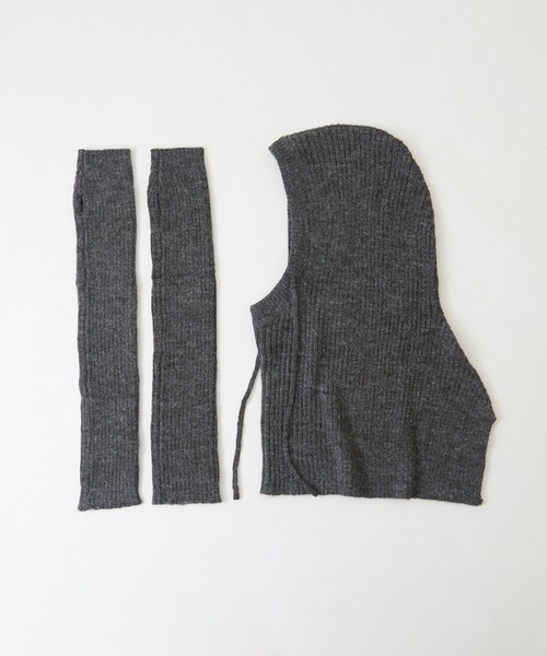 CUBE SUGAR（キューブシュガー）の「WEB限定ニットバラクラバ＆アームウォーマーセット（ネックウォーマー/スヌード・レディース・ブラック/スミクロ/グレー・M）」の14枚目の写真