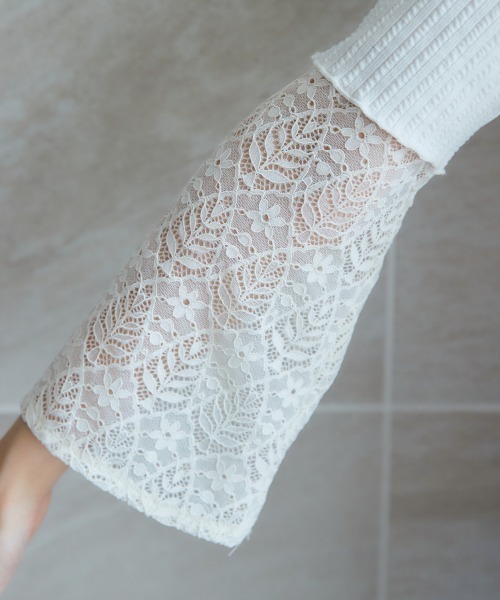 miclat（ミクラ）の「大きいサイズ　袖レースメロウカットソー　miclat（Tシャツ/カットソー・レディース・ブラック/アイボリー・L/5L/3L/4L/LL）」の14枚目の写真