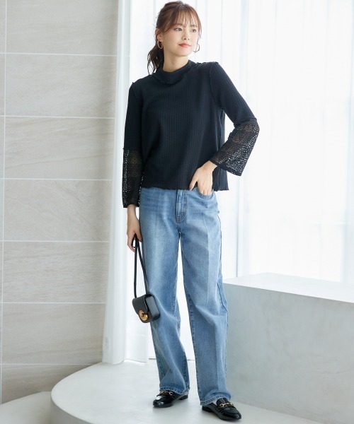 miclat（ミクラ）の「大きいサイズ　袖レースメロウカットソー　miclat（Tシャツ/カットソー・レディース・ブラック/アイボリー・L/5L/3L/4L/LL）」の7枚目の写真