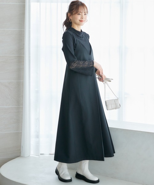 miclat（ミクラ）の「大きいサイズ　袖レースメロウカットソー　miclat（Tシャツ/カットソー・レディース・ブラック/アイボリー・L/5L/3L/4L/LL）」の5枚目の写真