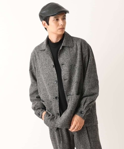 a.v.v（アーヴェヴェ）の「合皮ハンチング（ハンチング/ベレー帽・メンズ・ブラック・46）」の3枚目の写真