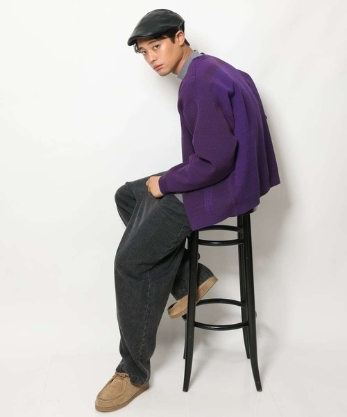 a.v.v（アーヴェヴェ）の「合皮ハンチング（ハンチング/ベレー帽・メンズ・ブラック・46）」の6枚目の写真