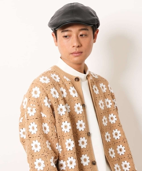 a.v.v（アーヴェヴェ）の「合皮ハンチング（ハンチング/ベレー帽・メンズ・ブラック・46）」の16枚目の写真