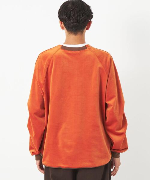 green label relaxing（グリーンレーベルリラクシング）の「Morley ベロア ラグラン 長袖 Tシャツ（Tシャツ/カットソー・メンズ・オレンジ系その他/オフホワイト/ダークグレー・L/M/S）」の6枚目の写真