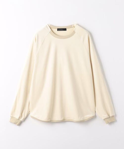 green label relaxing（グリーンレーベルリラクシング）の「Morley ベロア ラグラン 長袖 Tシャツ（Tシャツ/カットソー・メンズ・オレンジ系その他/オフホワイト/ダークグレー・L/M/S）」の15枚目の写真