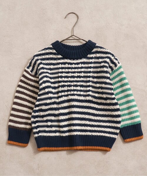 BREEZE(ブリーズ)の「【洗える/7色展開】ウォッシャブルニット(ニット/セーター・キッズ・エメラルド/オフホワイト/レッド/オレンジ/パープル/ブラウン/ネイビー・130/90/140/110/100/120/80)」の4枚目の写真