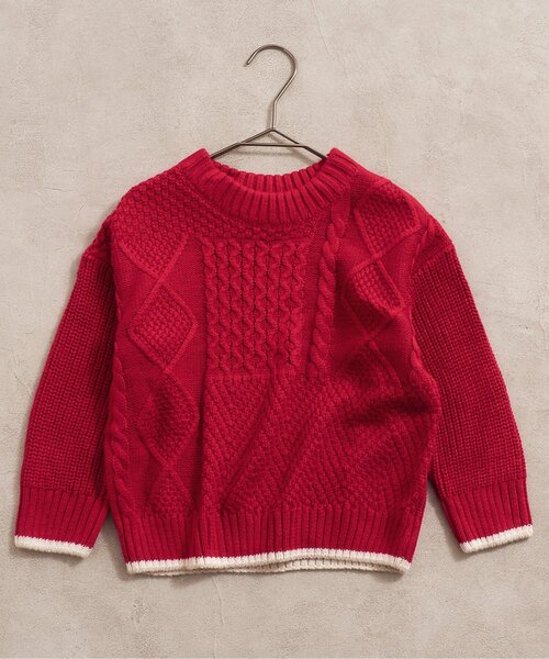 BREEZE(ブリーズ)の「【洗える/7色展開】ウォッシャブルニット(ニット/セーター・キッズ・エメラルド/オフホワイト/レッド/オレンジ/パープル/ブラウン/ネイビー・130/90/140/110/100/120/80)」の6枚目の写真