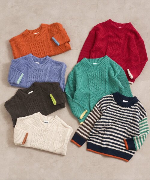 BREEZE(ブリーズ)の「【洗える/7色展開】ウォッシャブルニット(ニット/セーター・キッズ・エメラルド/オフホワイト/レッド/オレンジ/パープル/ブラウン/ネイビー・130/90/140/110/100/120/80)」の8枚目の写真