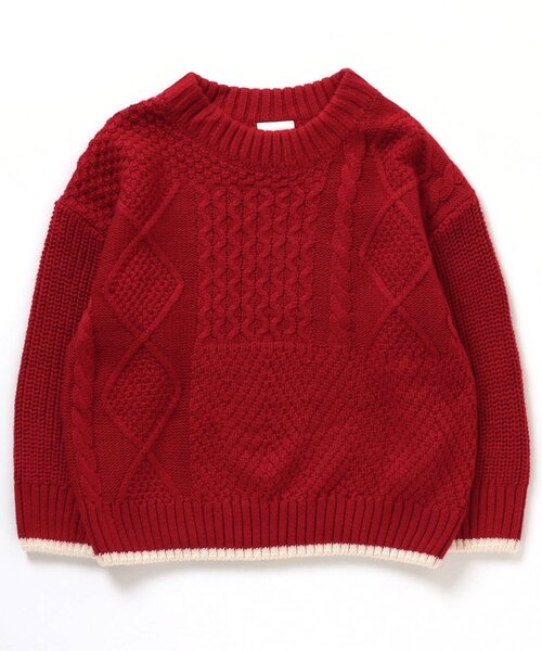 BREEZE(ブリーズ)の「【洗える/7色展開】ウォッシャブルニット(ニット/セーター・キッズ・エメラルド/オフホワイト/レッド/オレンジ/パープル/ブラウン/ネイビー・130/90/140/110/100/120/80)」の18枚目の写真