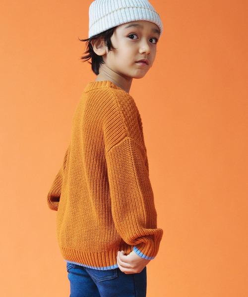 BREEZE(ブリーズ)の「【洗える/7色展開】ウォッシャブルニット(ニット/セーター・キッズ・エメラルド/オフホワイト/レッド/オレンジ/パープル/ブラウン/ネイビー・130/90/140/110/100/120/80)」の7枚目の写真