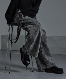 cussil（クシル）の「【cussil/クシル】【11.5oz】ルーズシルエットダブルサスペンダーワイドパンツ（デニムパンツ）」