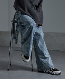 cussil（クシル）の「【cussil クシル】【11.5oz】ルーズシルエットダブルサスペンダーワイドパンツ（デニムパンツ）」