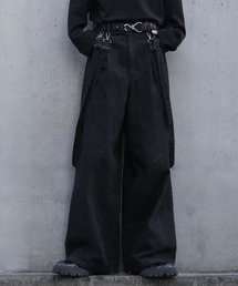 cussil（クシル）の「【cussil/クシル】【11.5oz】ルーズシルエットダブルサスペンダーワイドパンツ（デニムパンツ）」
