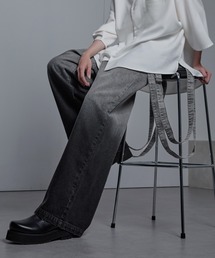 cussil（クシル）の「【cussil/クシル】【11.5oz】ルーズシルエットダブルサスペンダーワイドパンツ（デニムパンツ）」