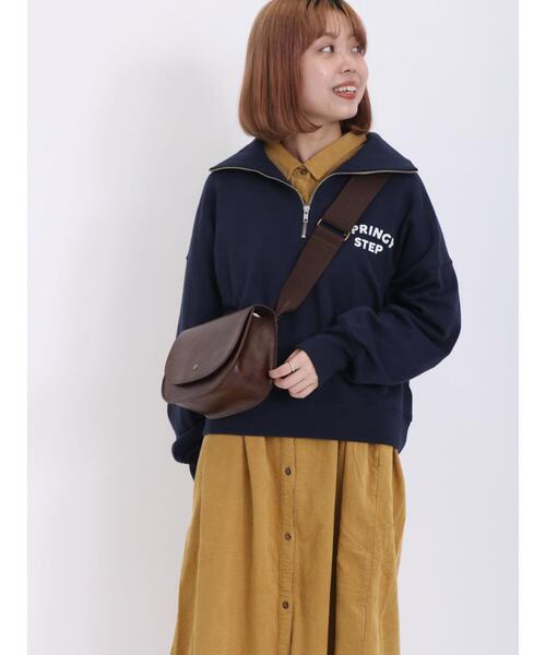 Samansa Mos2（サマンサ モスモス）の「裏毛ハーフジップスウェット（Tシャツ/カットソー・レディース・グリーン/ネイビー/イエロー/キナリ・F）」の5枚目の写真