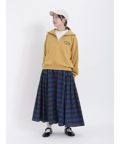 Samansa Mos2（サマンサ モスモス）の「裏毛ハーフジップスウェット（Tシャツ/カットソー・レディース・グリーン/ネイビー/イエロー/キナリ・F）」の16枚目の写真