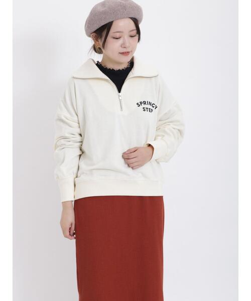 Samansa Mos2（サマンサ モスモス）の「裏毛ハーフジップスウェット（Tシャツ/カットソー・レディース・グリーン/ネイビー/イエロー/キナリ・F）」の17枚目の写真