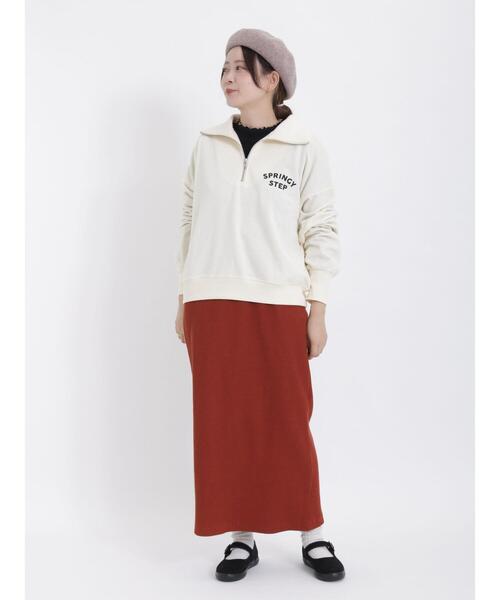 Samansa Mos2（サマンサ モスモス）の「裏毛ハーフジップスウェット（Tシャツ/カットソー・レディース・グリーン/ネイビー/イエロー/キナリ・F）」の20枚目の写真