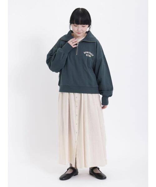 Samansa Mos2（サマンサ モスモス）の「裏毛ハーフジップスウェット（Tシャツ/カットソー・レディース・グリーン/ネイビー/イエロー/キナリ・F）」の22枚目の写真